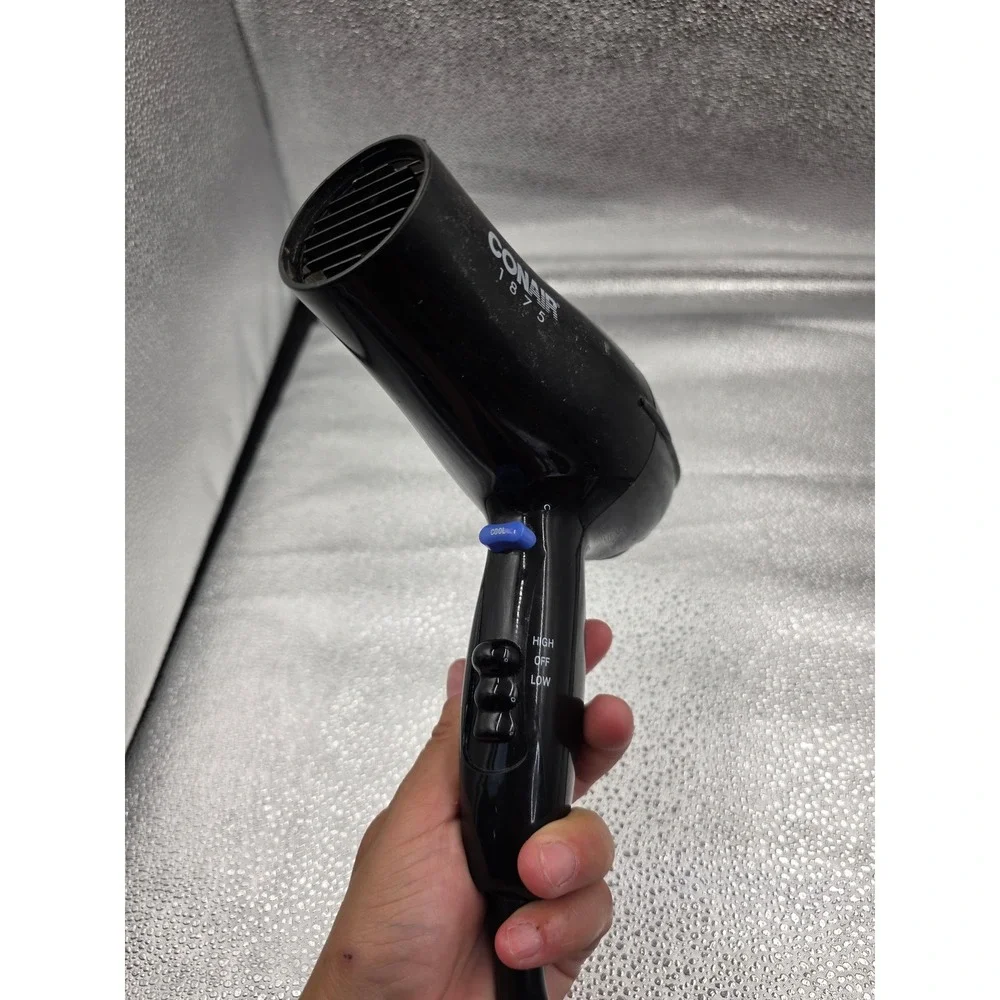 Conair 1875 Watt Hair Dryer Black Handheld Blow Dryer with‎ Cool Shot Button O2